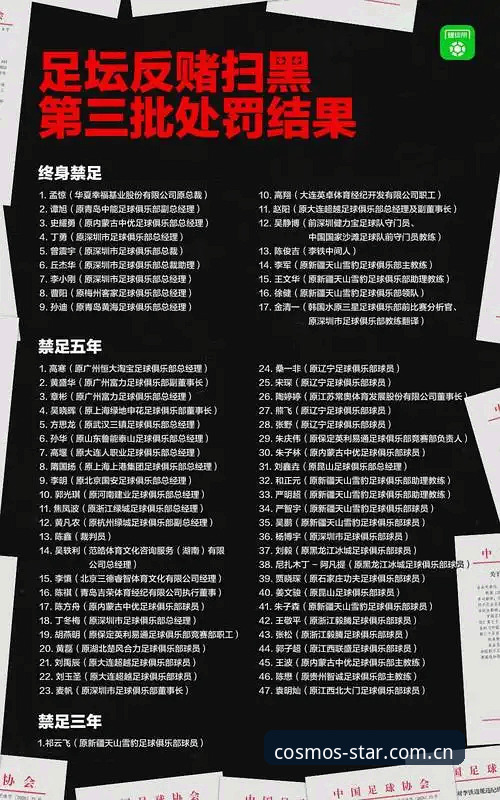 中国足协第三批禁足名单全面解析：从足球腐败到星空平台的理性观察